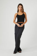 Compact Ribbed Knit Halter Cami