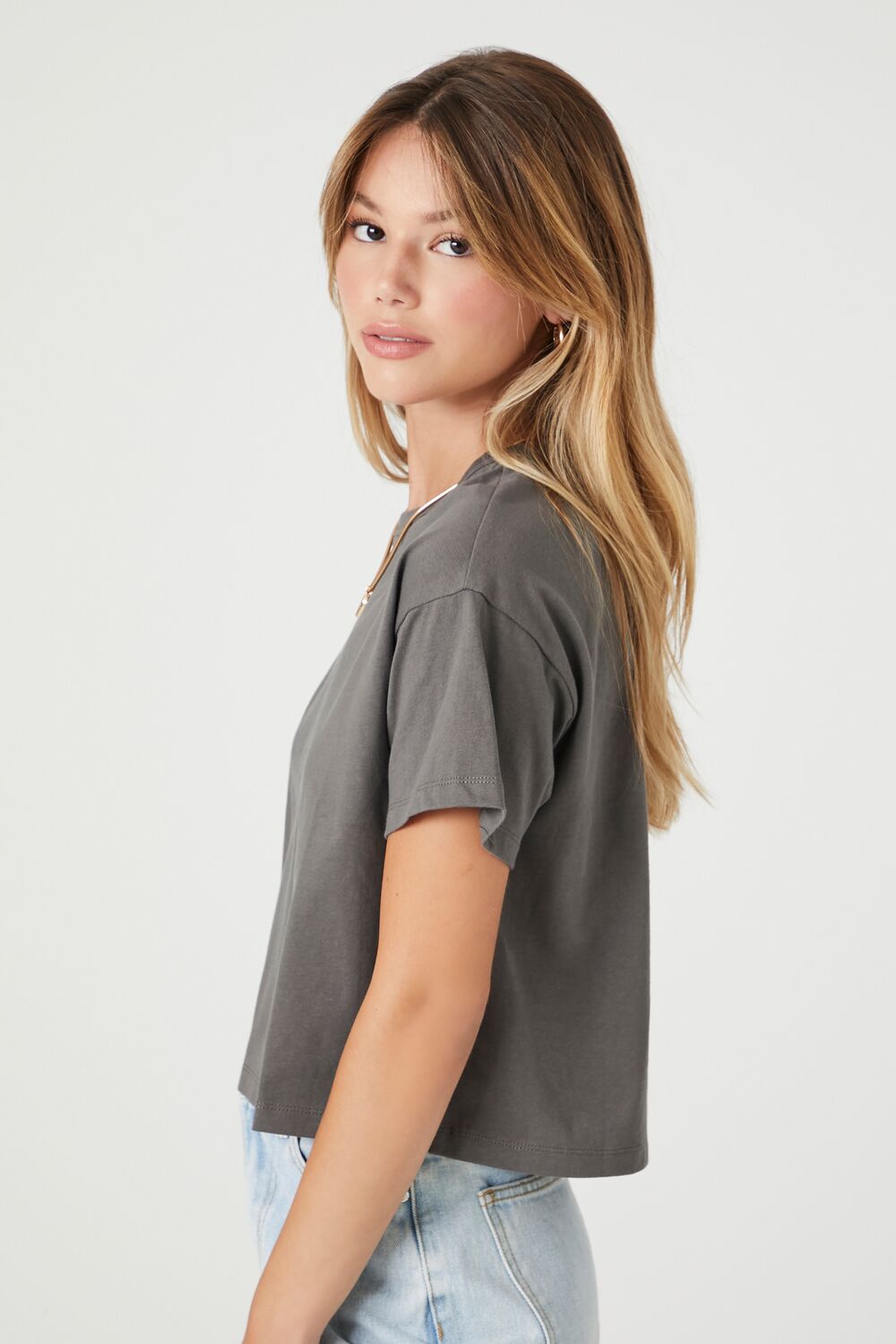 Crew Neck Cropped Tee