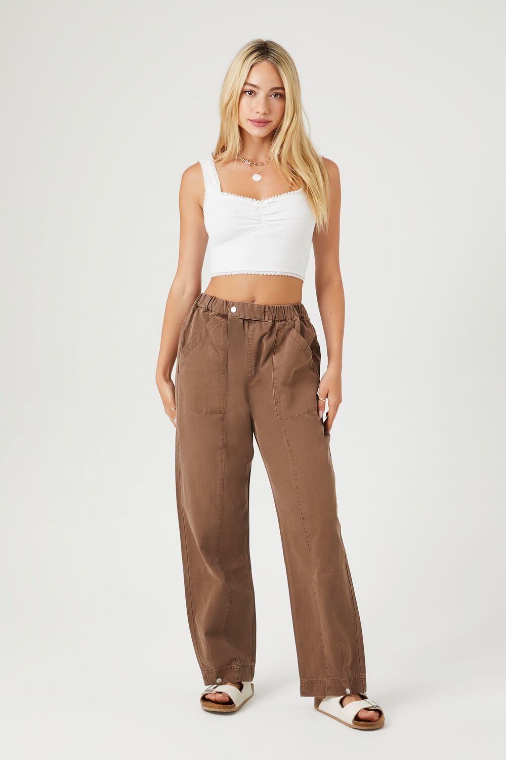 Straight-Leg Cotton Pants