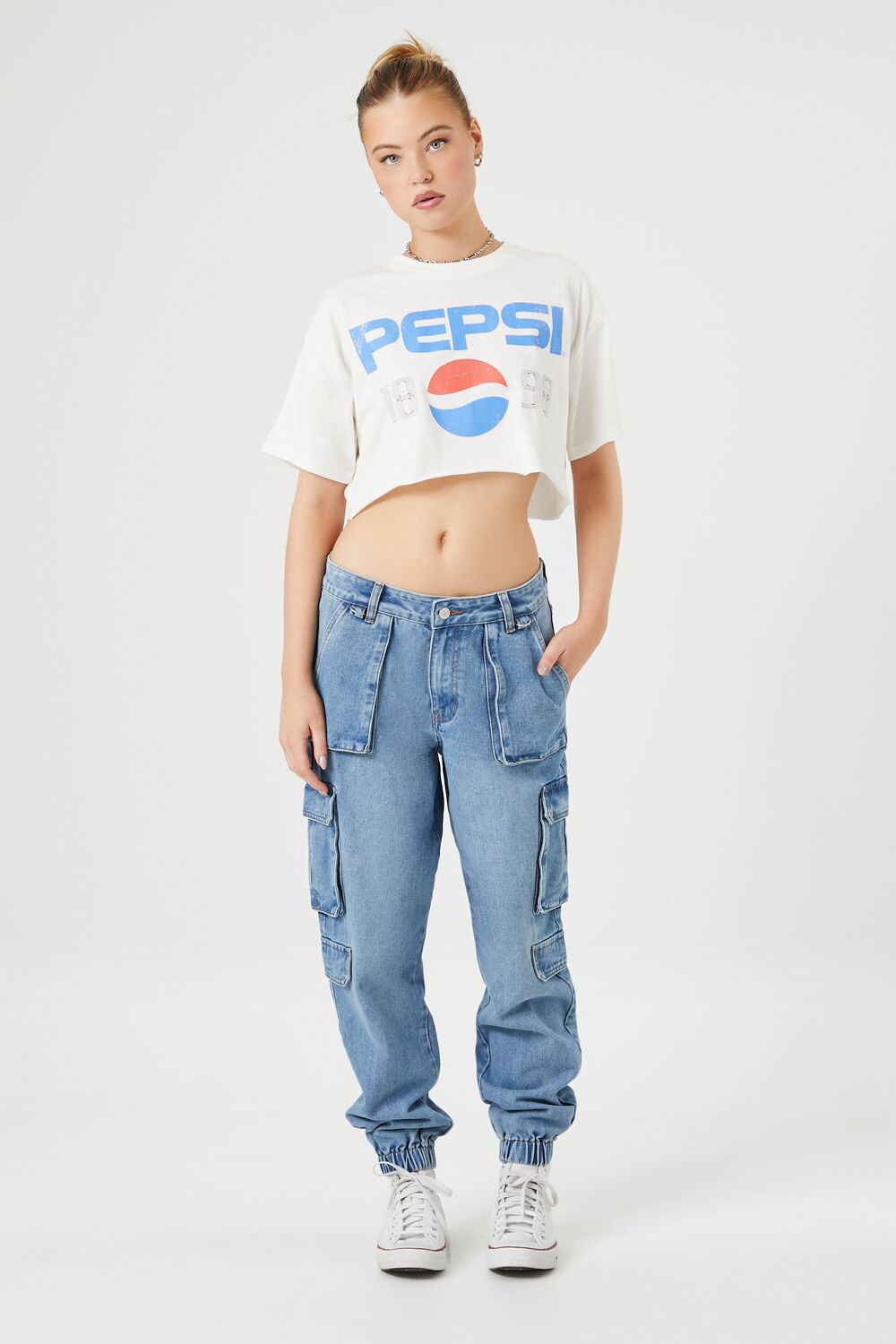 Stretch-Denim Cargo Joggers