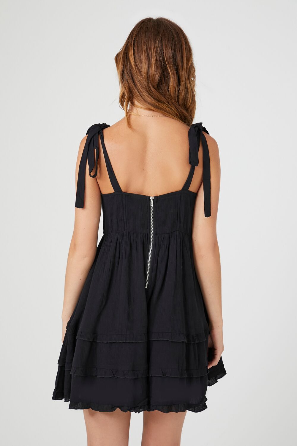 Tie-Strap Tiered Babydoll Dress