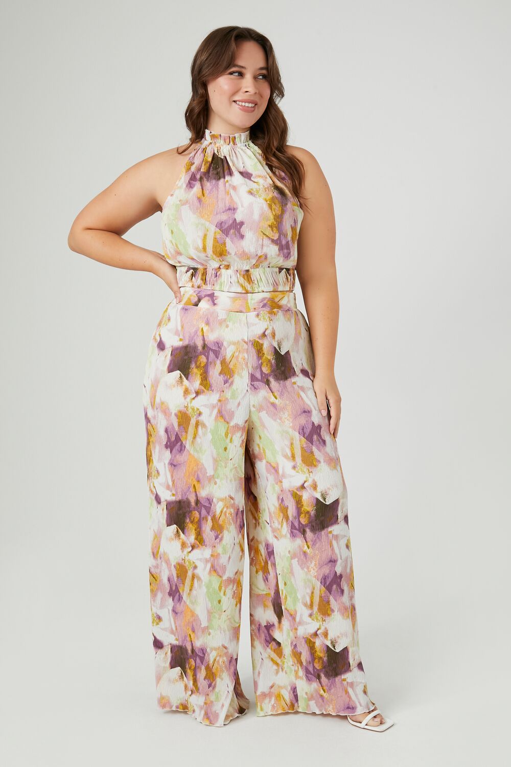 Plus Size Watercolor Print Top