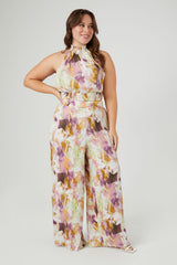 Plus Size Watercolor Print Top