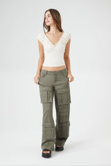 Cap Puff Sleeve Crop Top