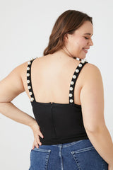 Plus Size Faux Pearl Tank Top