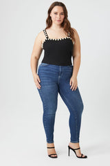 Plus Size Faux Pearl Tank Top