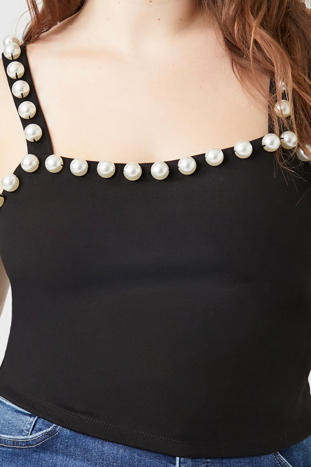 Plus Size Faux Pearl Tank Top