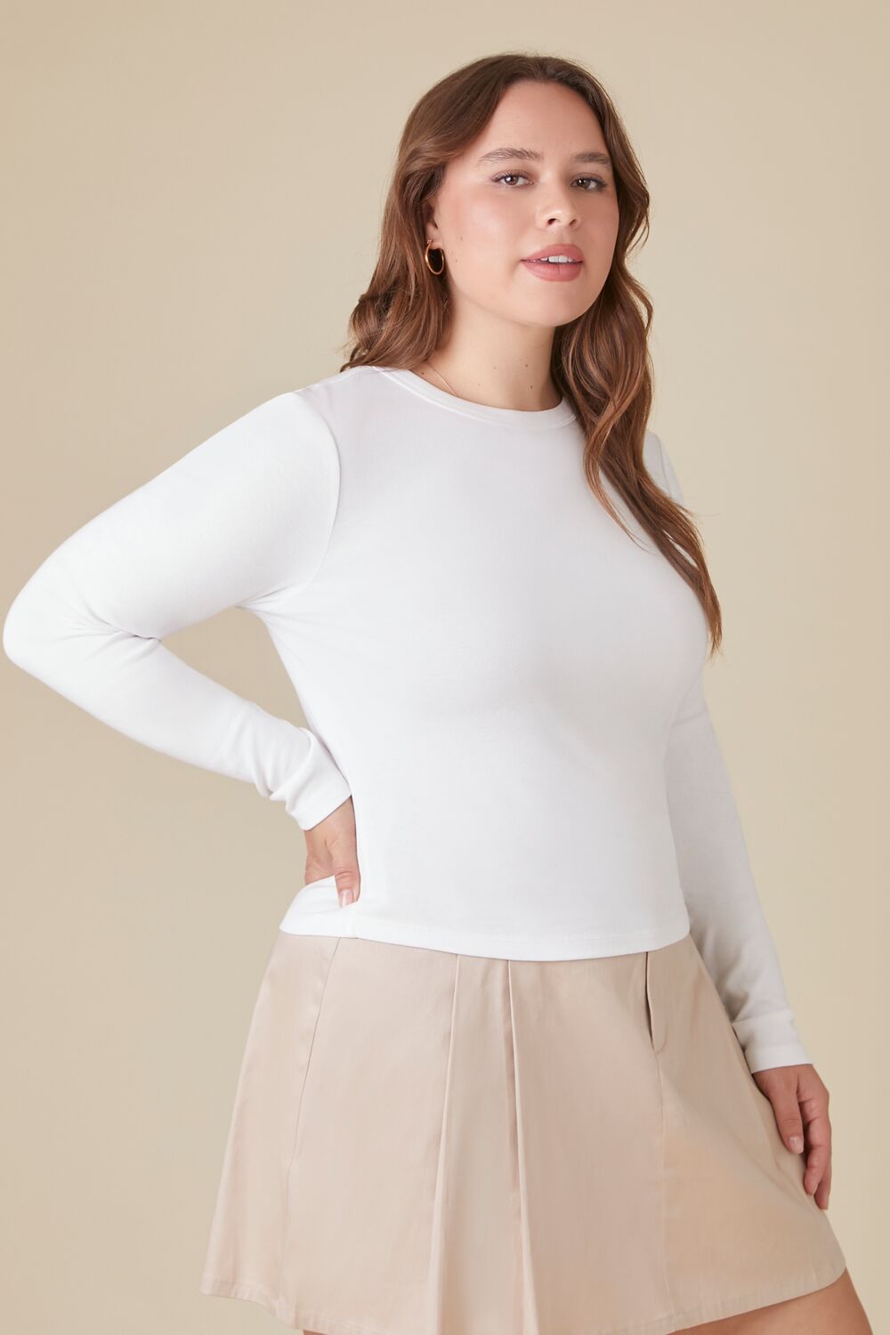 Plus Size Long-Sleeve Uniform Top