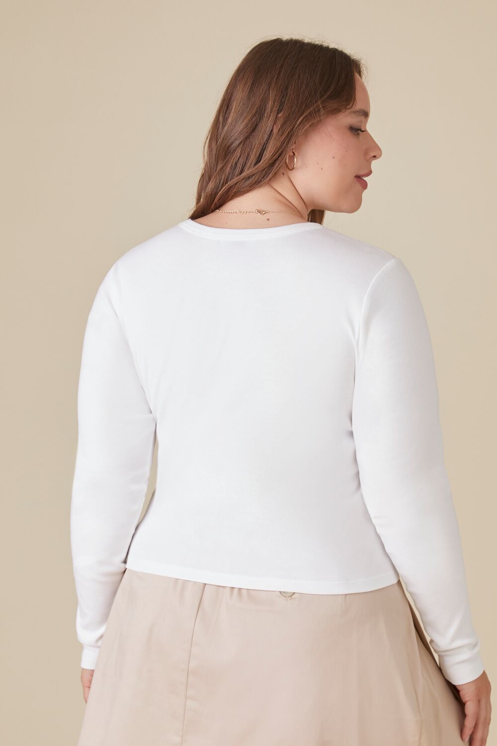 Plus Size Long-Sleeve Uniform Top