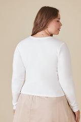 Plus Size Long-Sleeve Uniform Top