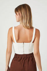 Ribbed Knit Corset Crop Top