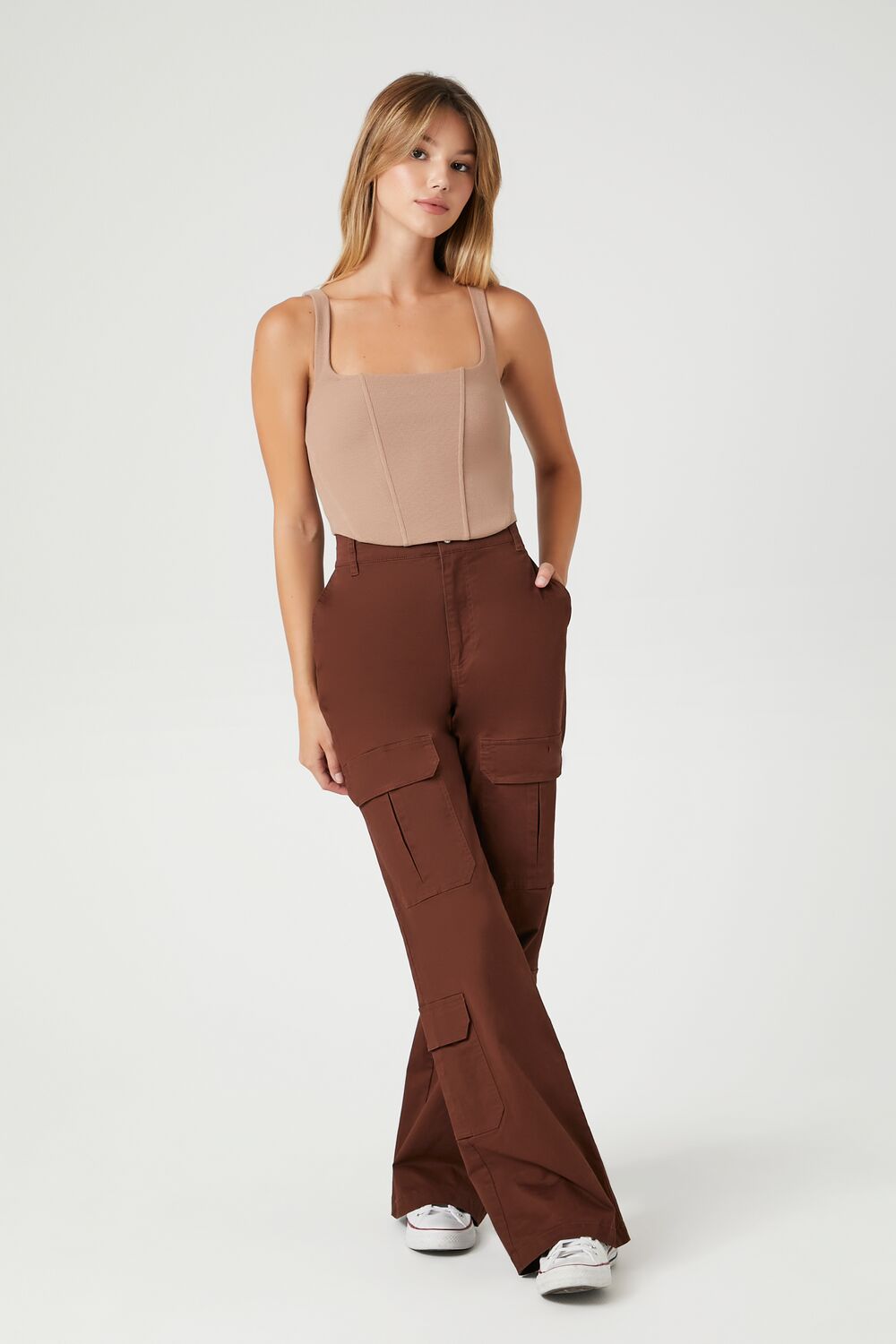 Ribbed Knit Corset Crop Top
