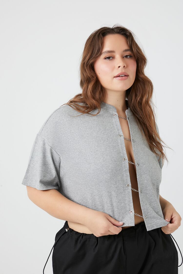 Plus Size Chain Cutout Tee
