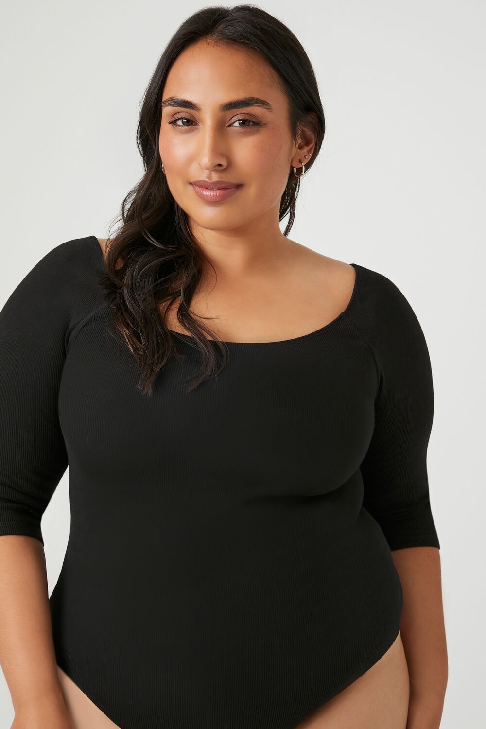 Plus Size Ribbed Scoop Bodysuit