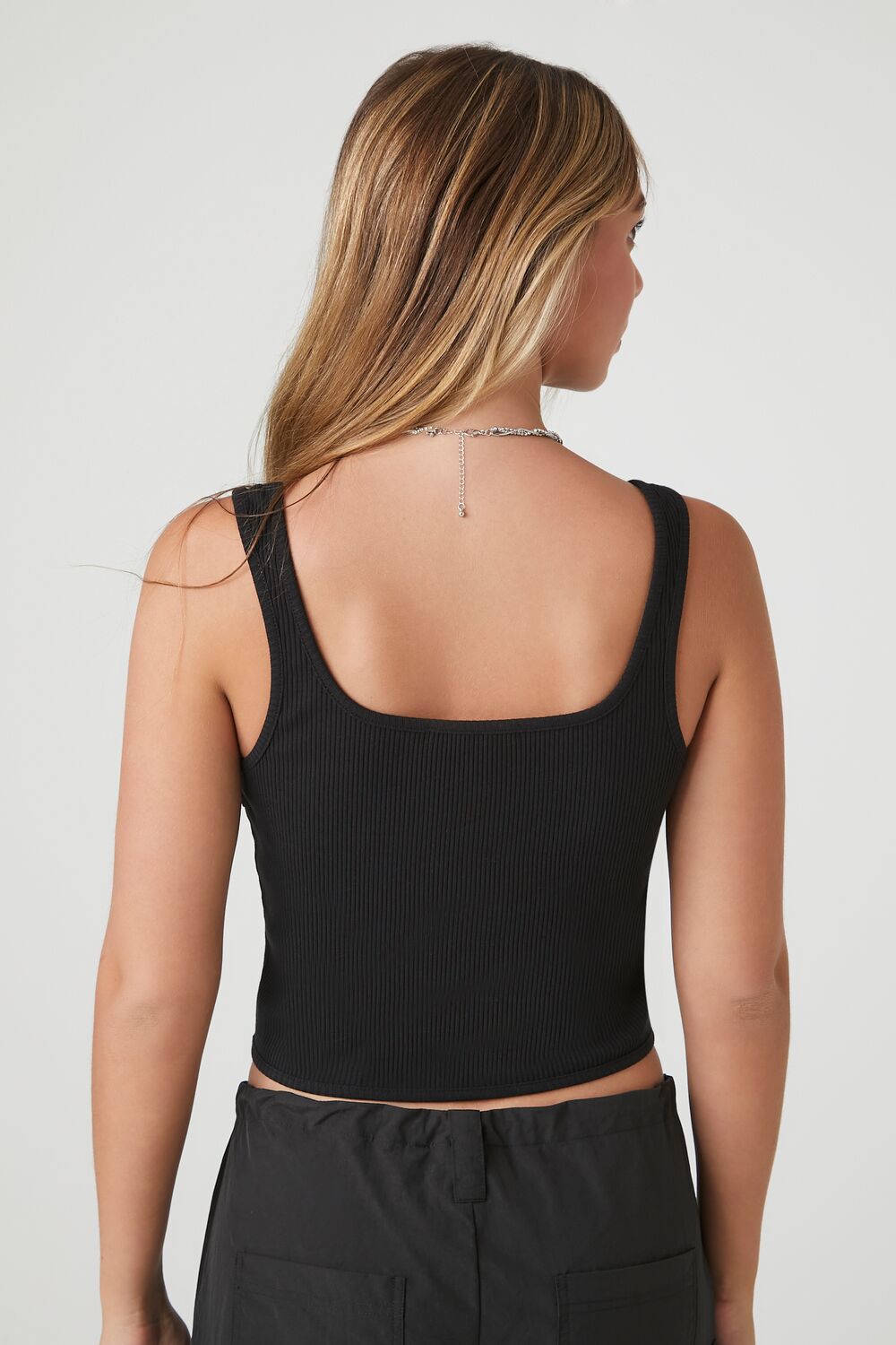 Ribbed Knit Cropped Tank Top
