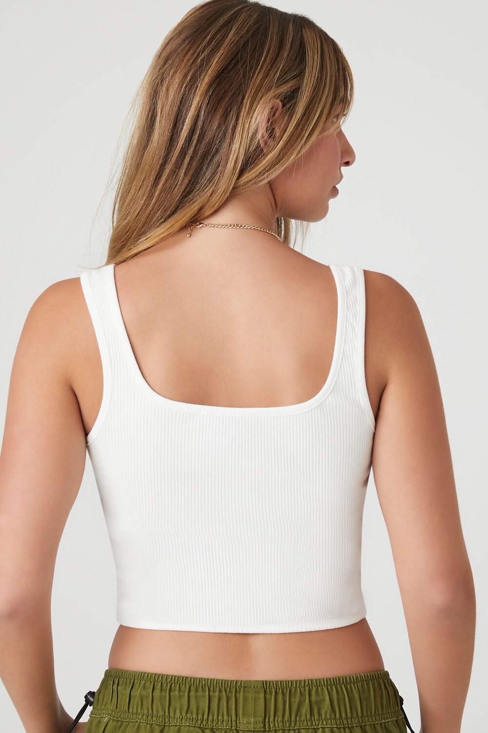 Ribbed Knit Cropped Tank Top