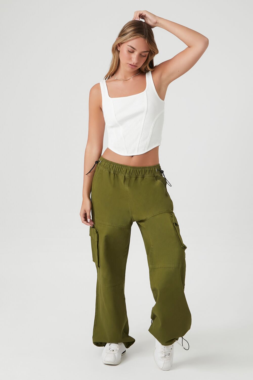 Ribbed Knit Cropped Tank Top