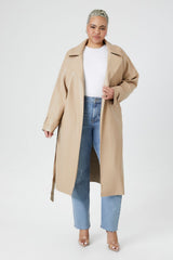 Plus Size Faux Leather Trench Coat