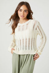 Distressed Sheer Sweater
