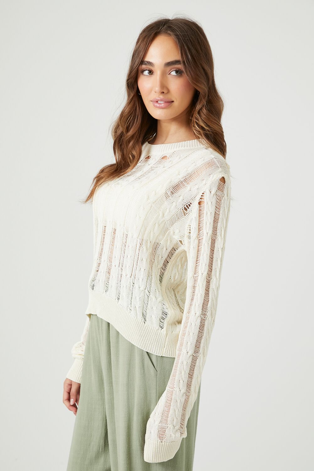 Distressed Sheer Sweater