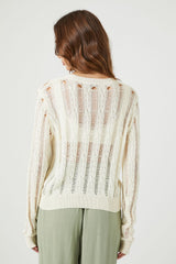 Distressed Sheer Sweater