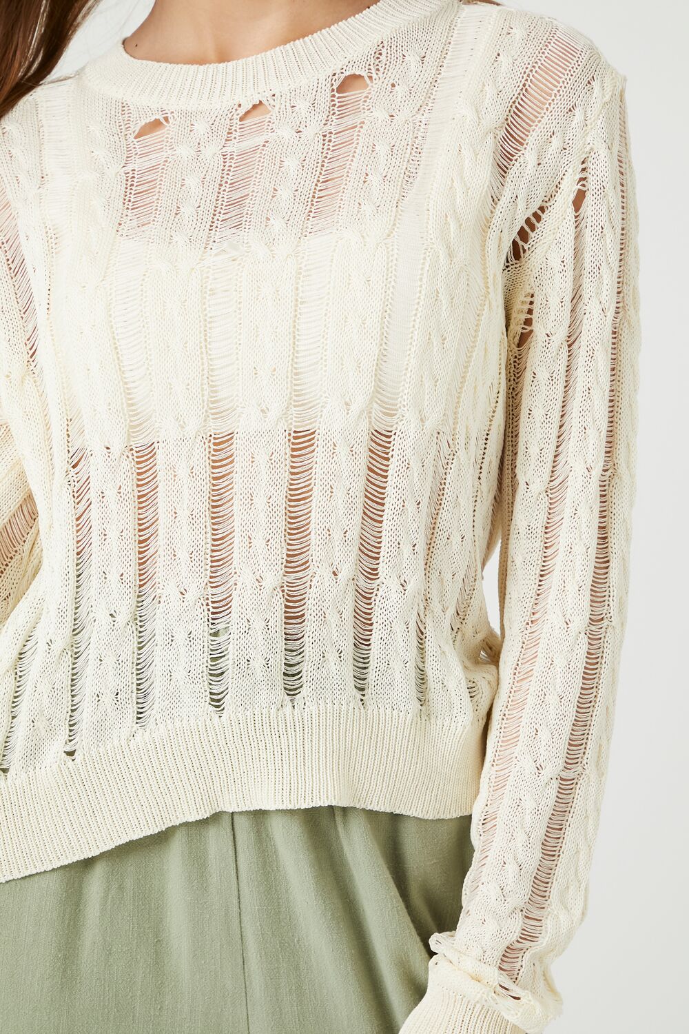 Distressed Sheer Sweater