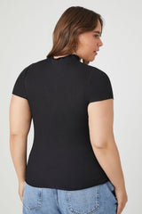 Plus Size Seamed Mock Neck Top