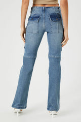 Stretch-Denim Cargo Bootcut Jeans