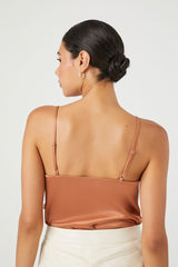 Satin Ruffle-Trim Bodysuit
