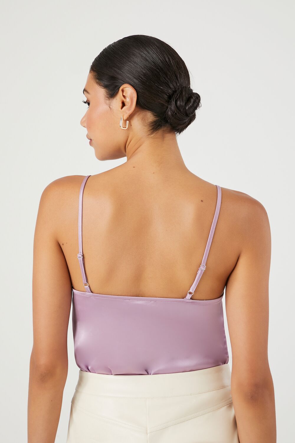 Satin Ruffle-Trim Bodysuit