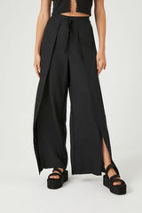 Tie-Front Wide-Leg Pants