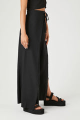 Tie-Front Wide-Leg Pants