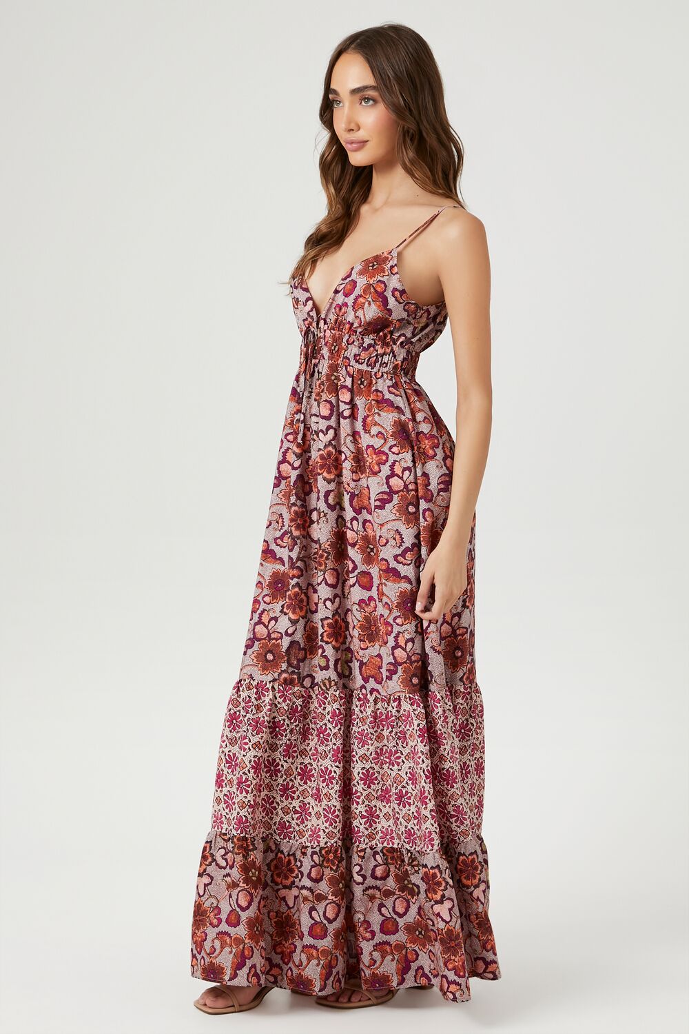 Tiered Reworked Floral Maxi Dress