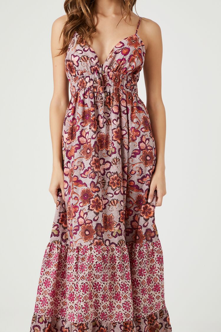 Tiered Reworked Floral Maxi Dress