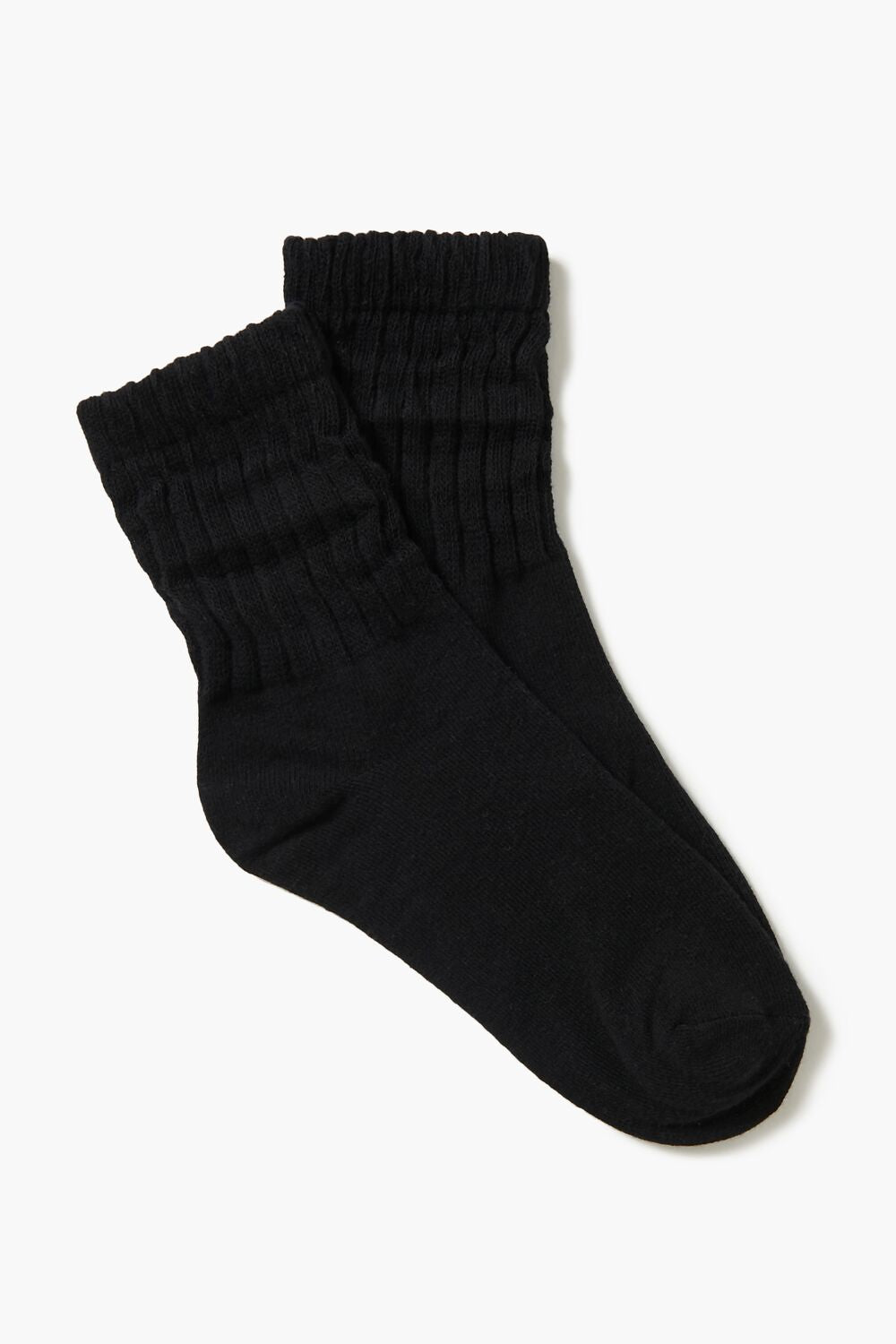 Crinkle Ribbed Knit Crew Socks