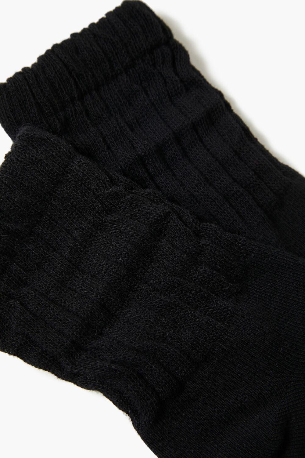 Crinkle Ribbed Knit Crew Socks