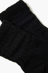 Crinkle Ribbed Knit Crew Socks