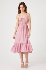 Flounce Crisscross Midi Dress