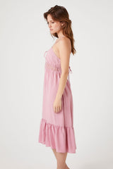 Flounce Crisscross Midi Dress