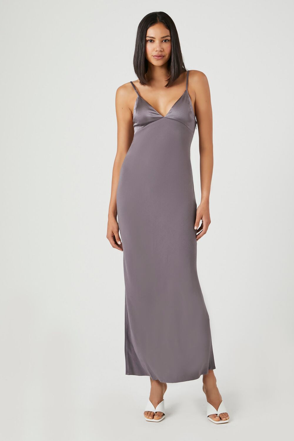 Satin Midi Slip Dress