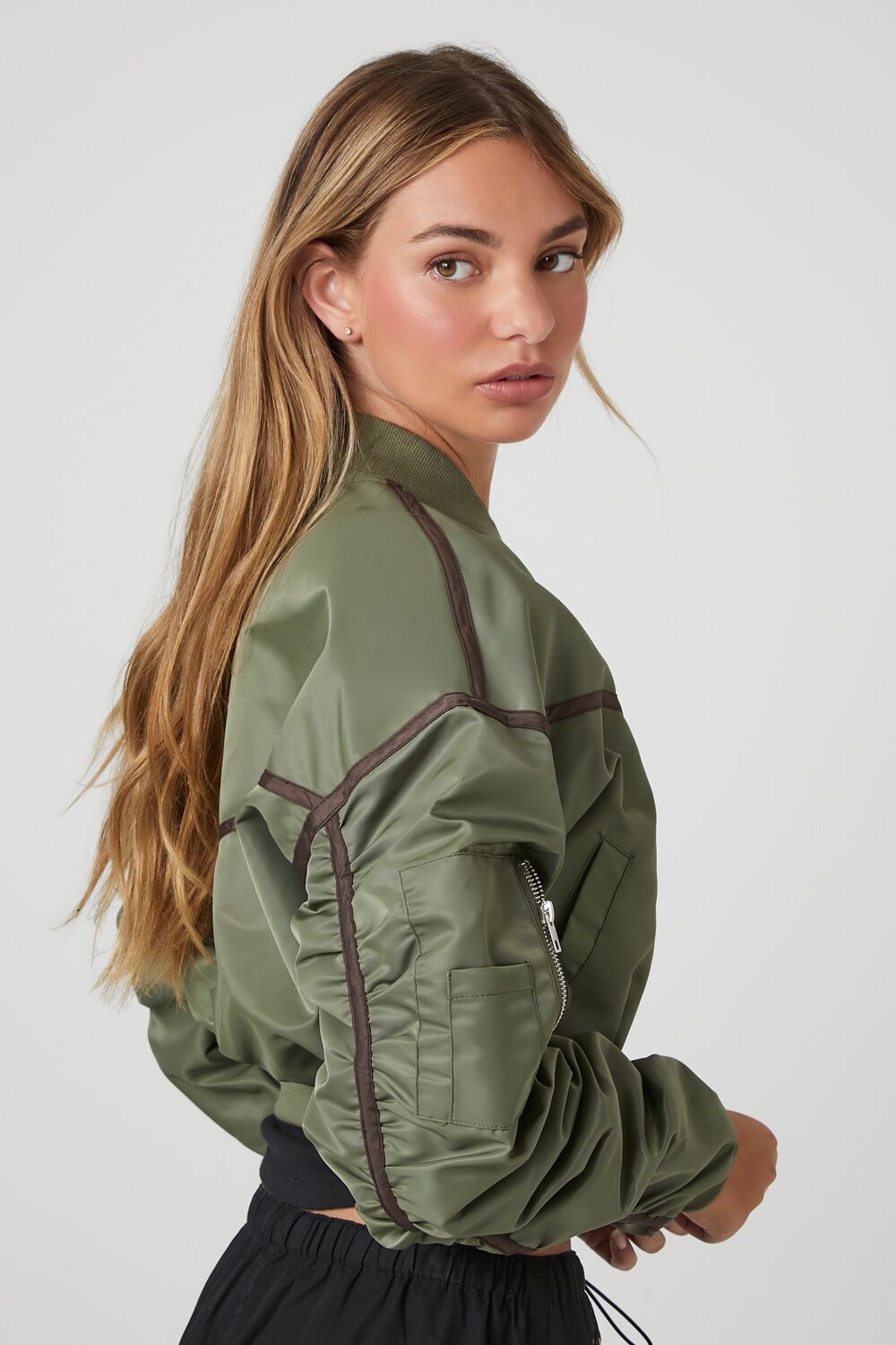 Cropped Bomber Jacket