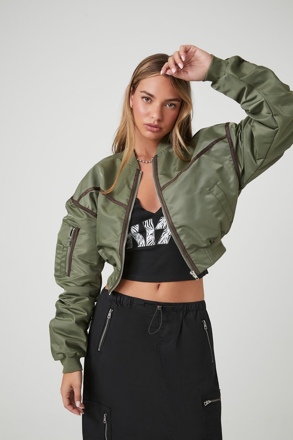 Cropped Bomber Jacket