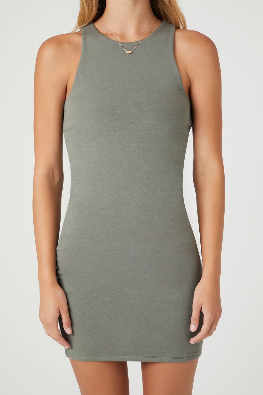Cotton-Blend Mini Tank Dress