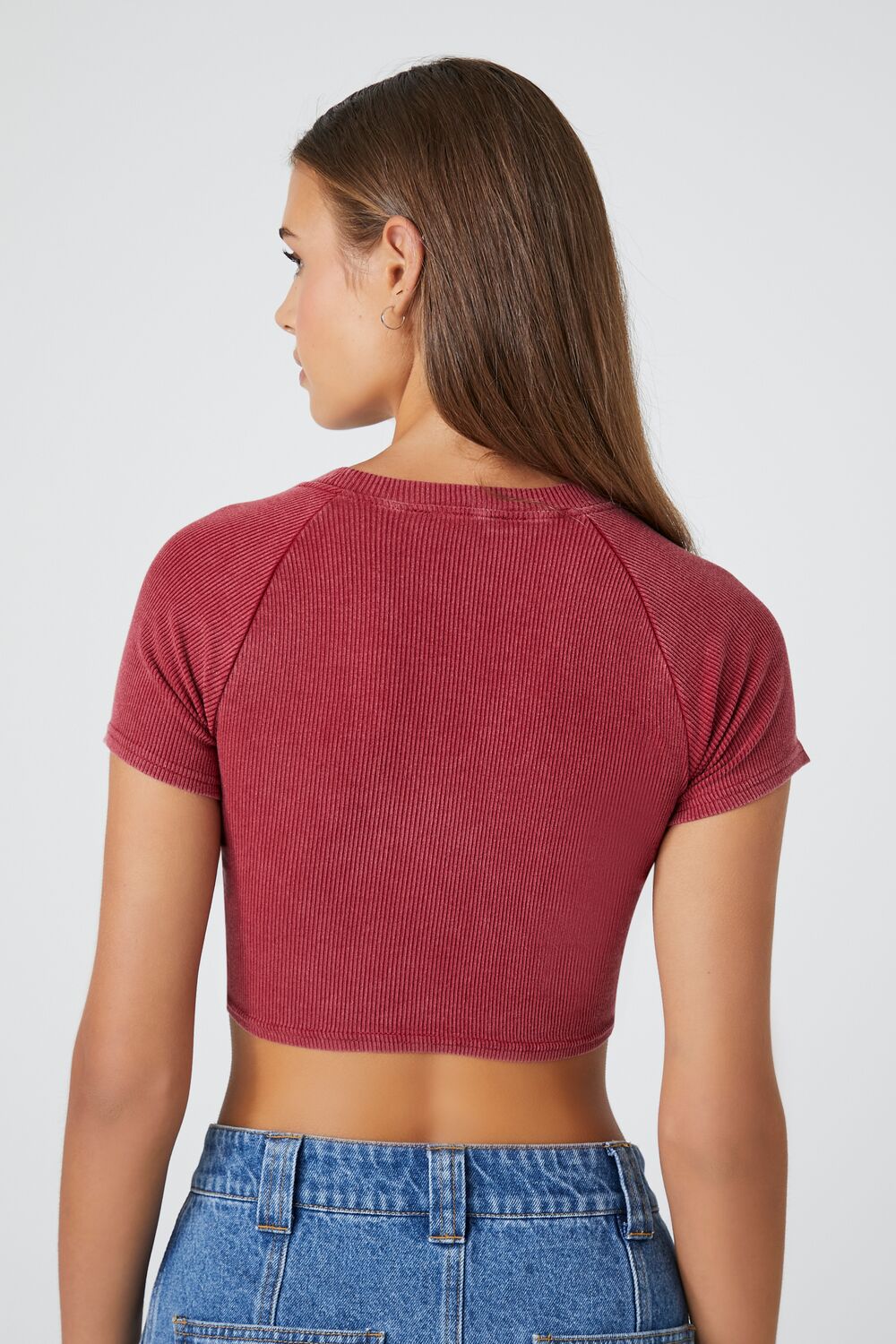 Rib-Knit Cropped Tee