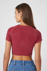 Rib-Knit Cropped Tee