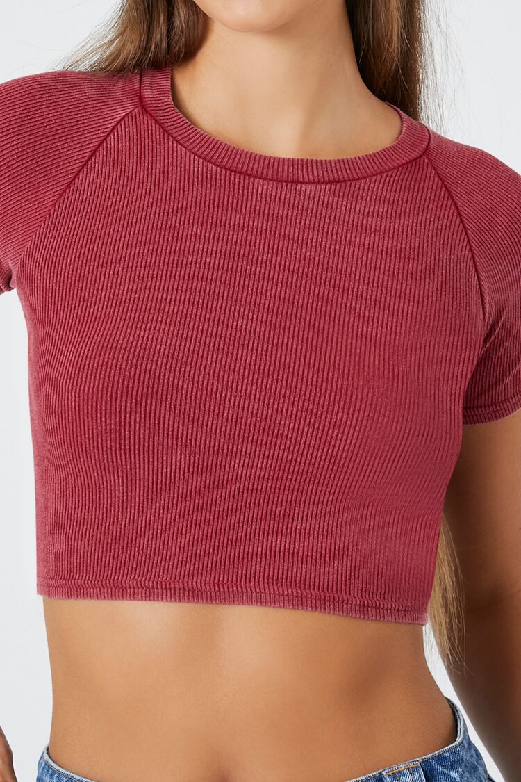 Rib-Knit Cropped Tee