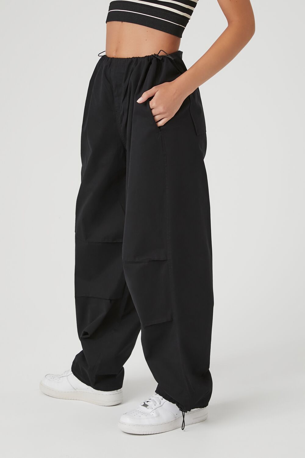 Toggle Drawstring Parachute Pants