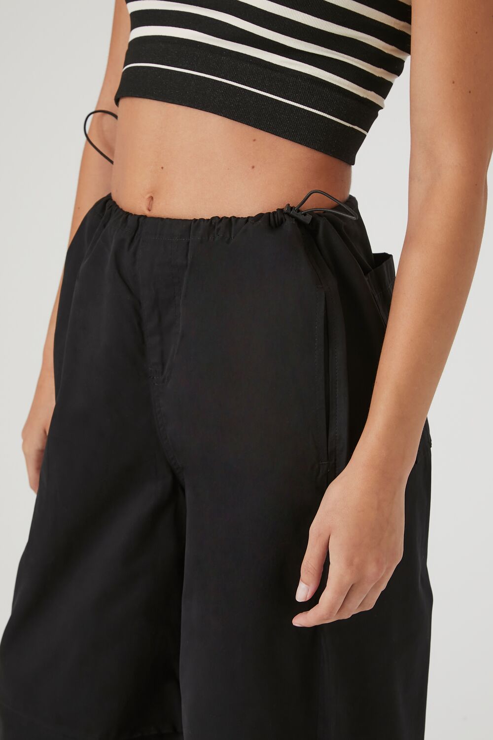 Toggle Drawstring Parachute Pants