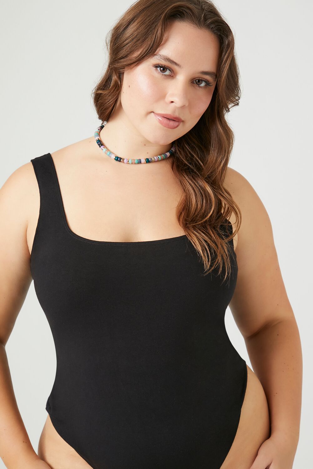Plus Size Square-Neck Tank Bodysuit