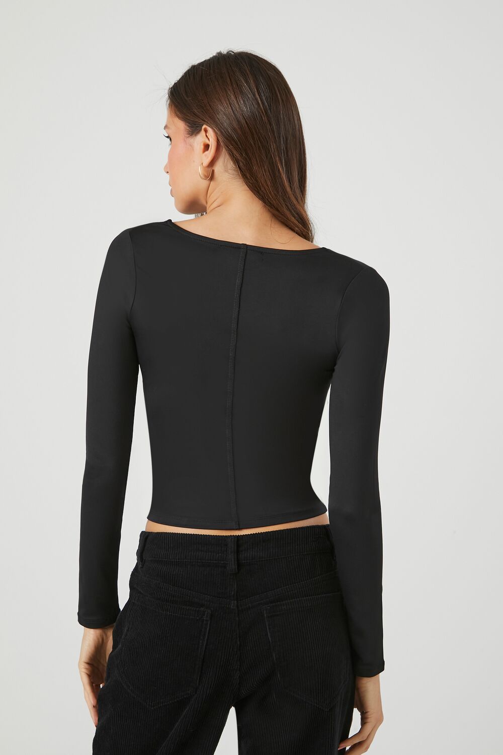 Fitted Long-Sleeve Crop Top